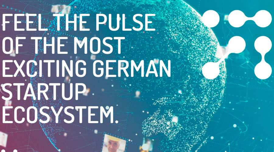 Text on abstract image: Feel the pulse of the most exciting German startup ecosystem.