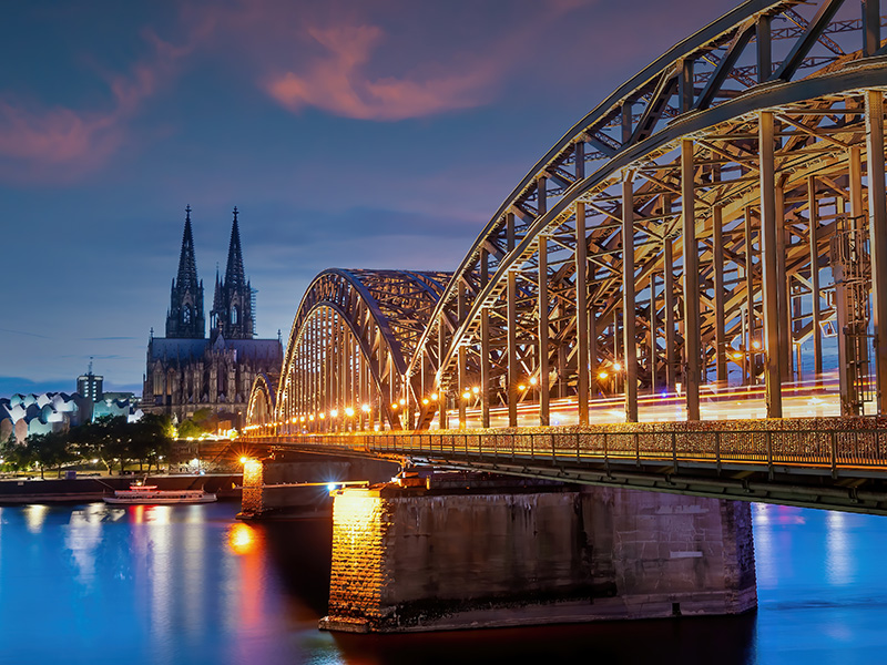 Skyline of Cologne city in Germany.