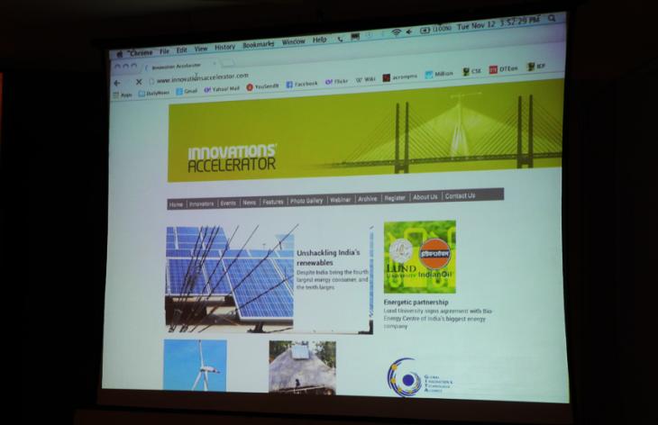 Screen image of the Innovations Accelerator website. Photo.