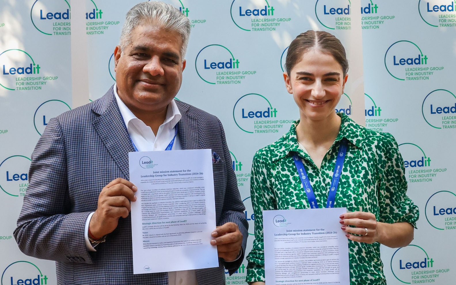 Bhupender Yadav, Minister of Environment, Forest & Climate Change and Romina Pourmokhtari, Swedish Minister for Climate and the Environment.